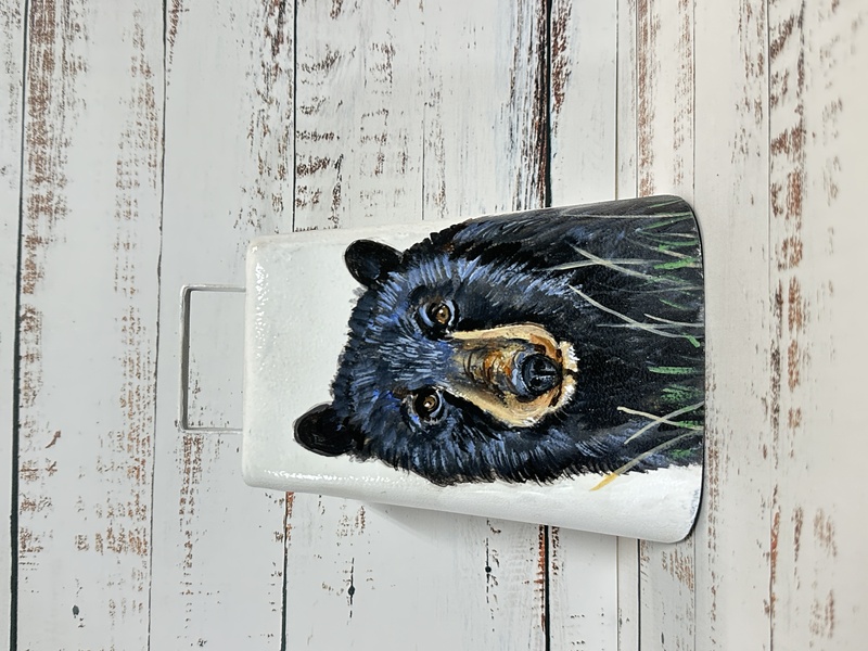 COWBELL 207 - handpainted cowbell - BLACK BEAR