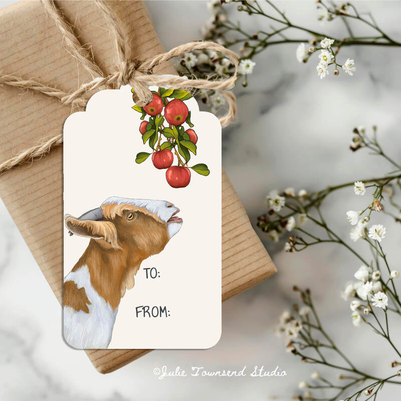 Gift Tags - Cute Goat Tags -  set of 8 handmade gift tags